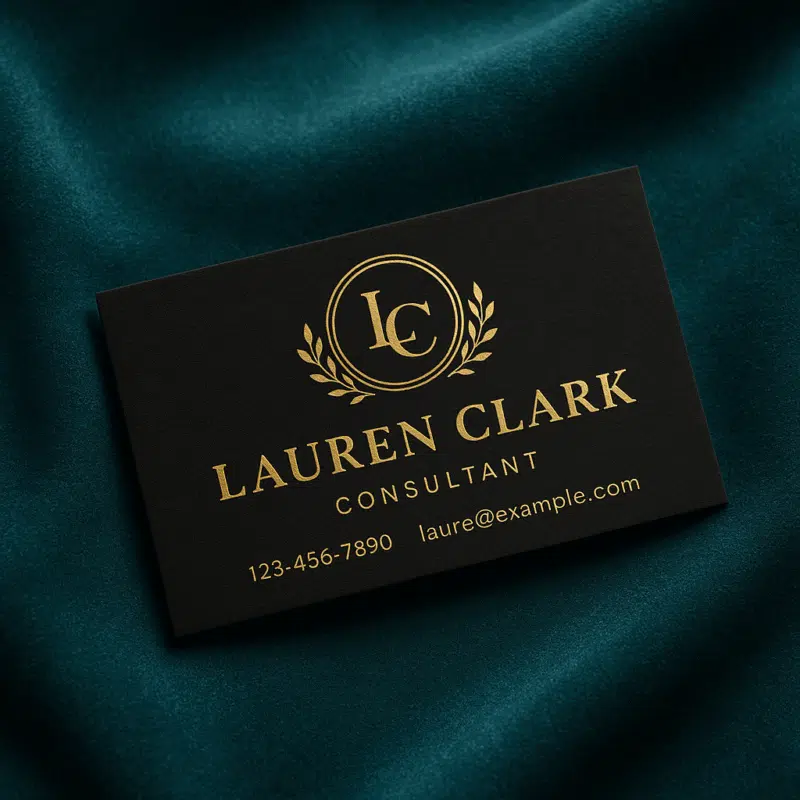 Gold Metallic Foil Business Cards