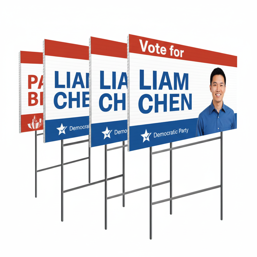 Coroplast yard signs with H stand