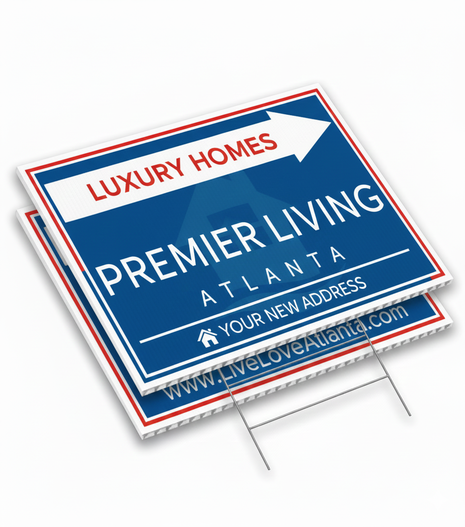 Coroplast yard signs with H stand